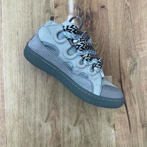 Lanvin Gray and Black Sneakers with Suede and Leather Design